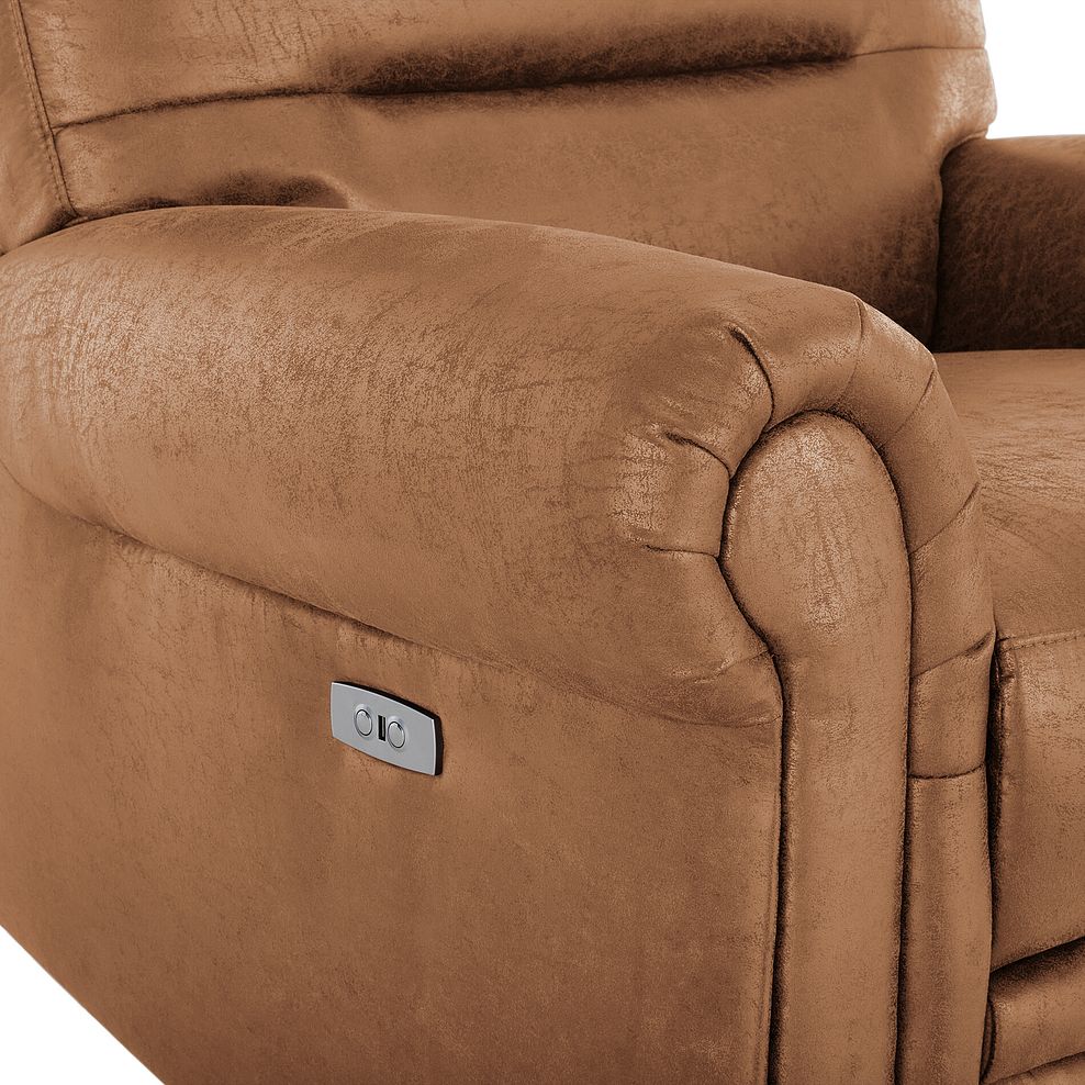 Eastbourne Recliner Armchair with USB - Ranch Brown Fabric 11