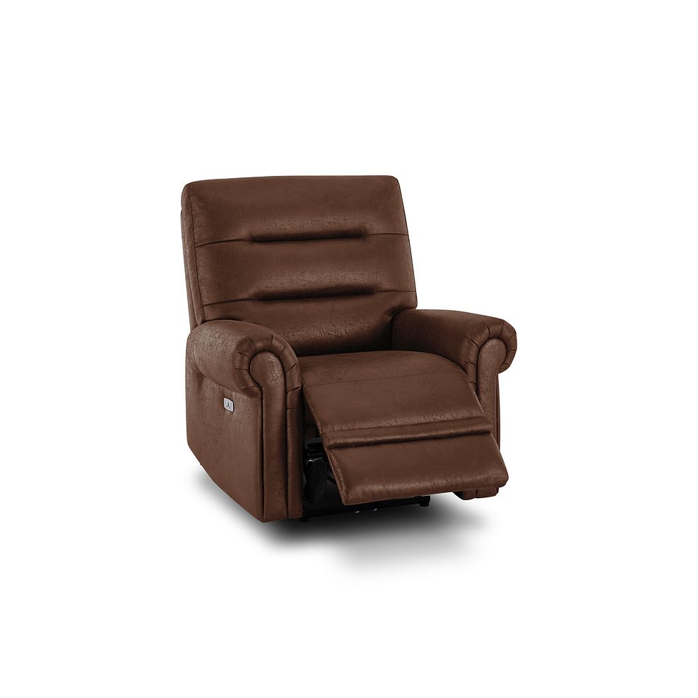 Eastbourne Recliner Armchair with USB - Ranch Dark Brown Fabric 6