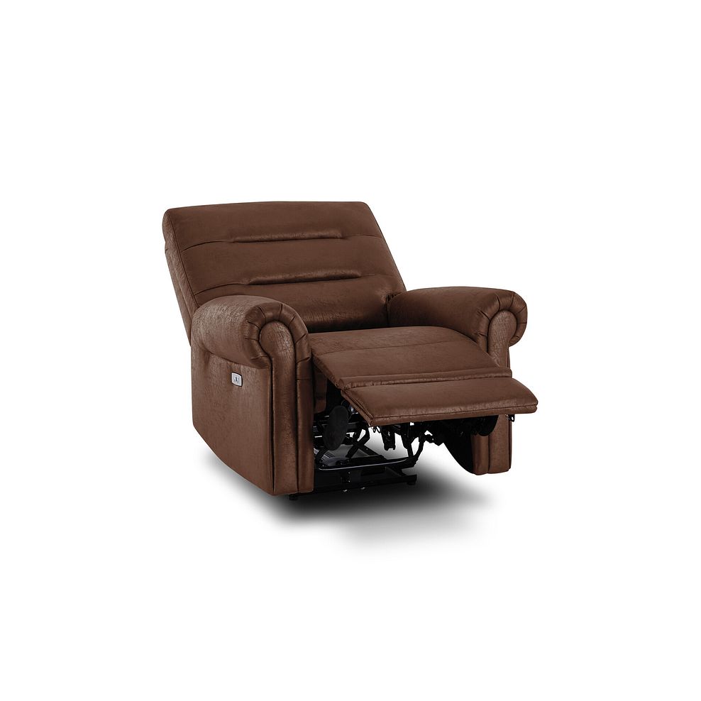 Eastbourne Recliner Armchair with USB - Ranch Dark Brown Fabric 7