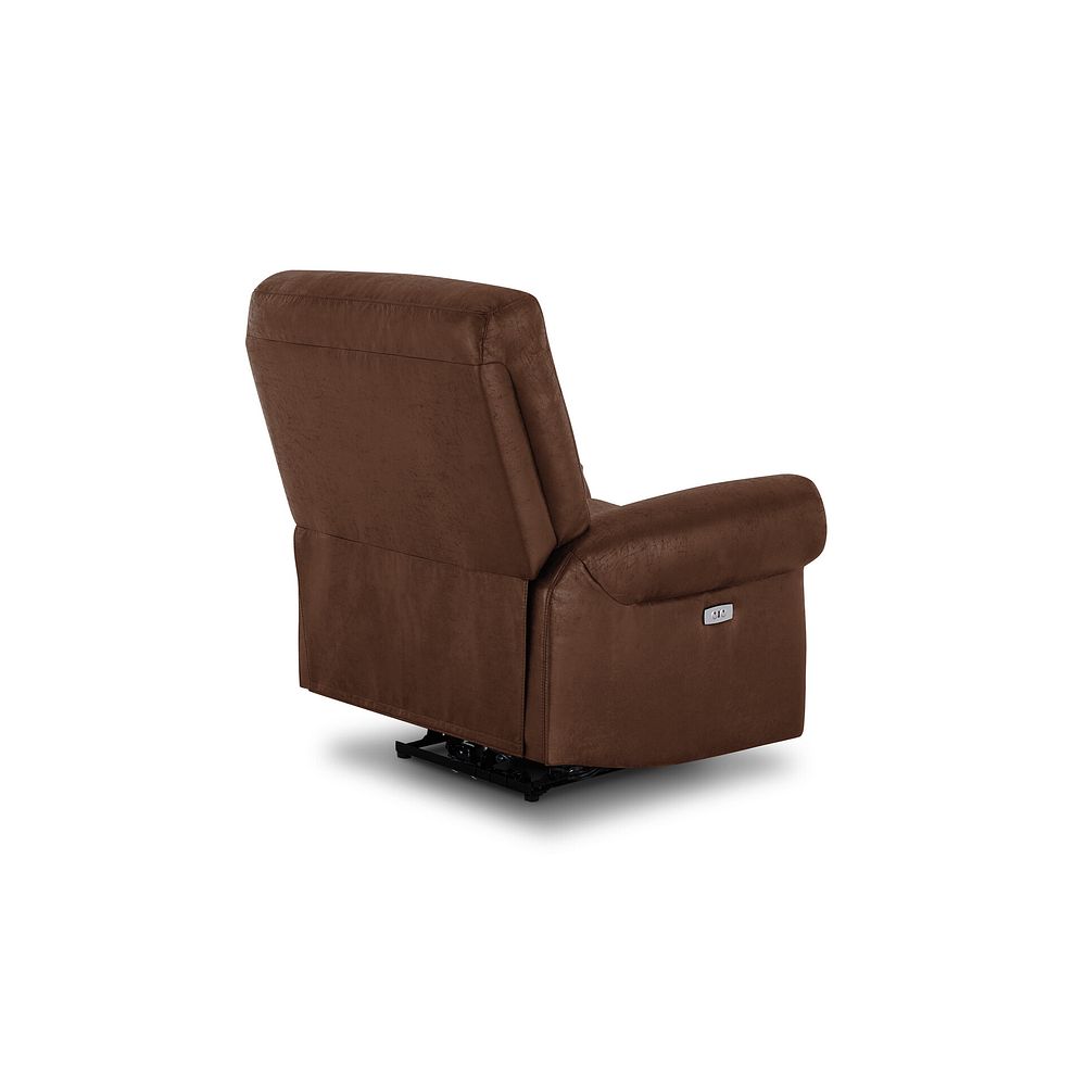 Eastbourne Recliner Armchair with USB - Ranch Dark Brown Fabric 8