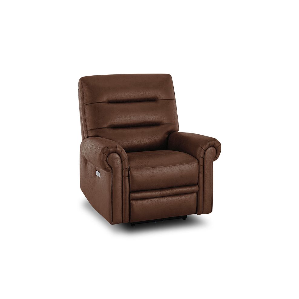 Eastbourne Recliner Armchair with USB - Ranch Dark Brown Fabric 4