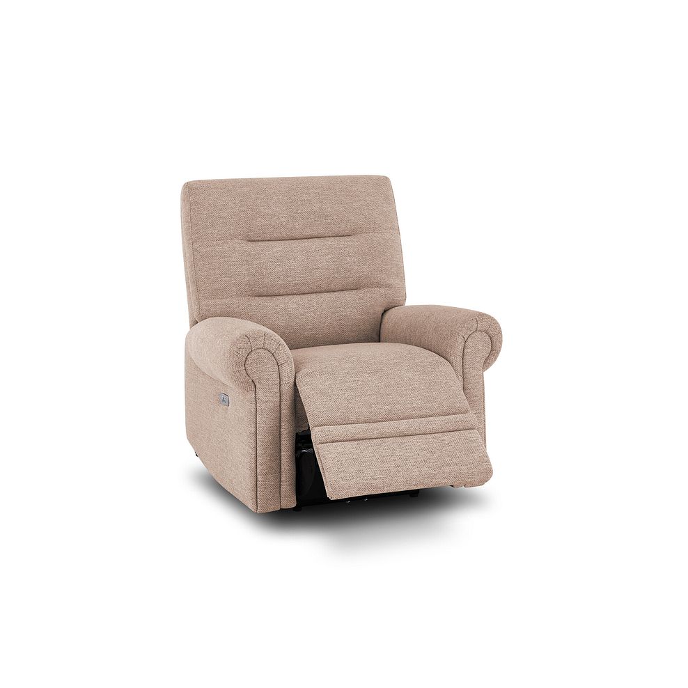 Eastbourne Recliner Armchair with USB in Jetta Beige Fabric 6
