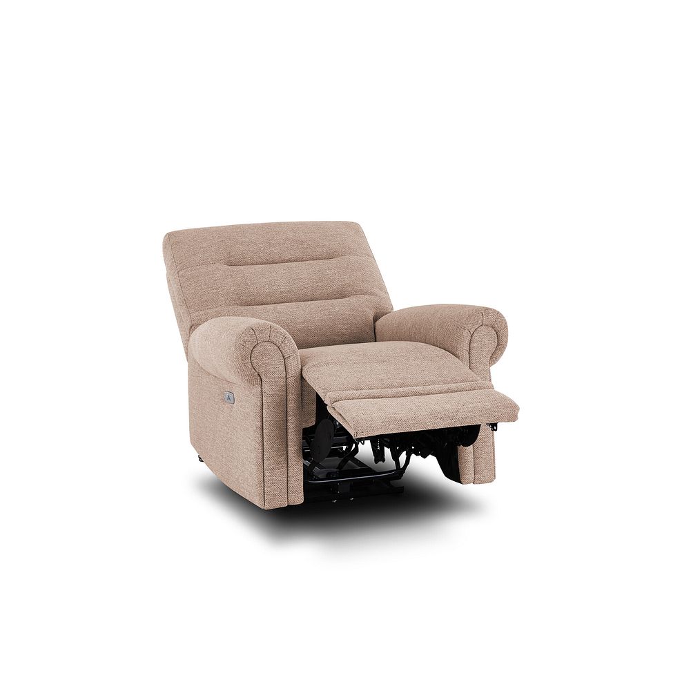 Eastbourne Recliner Armchair with USB in Jetta Beige Fabric 7