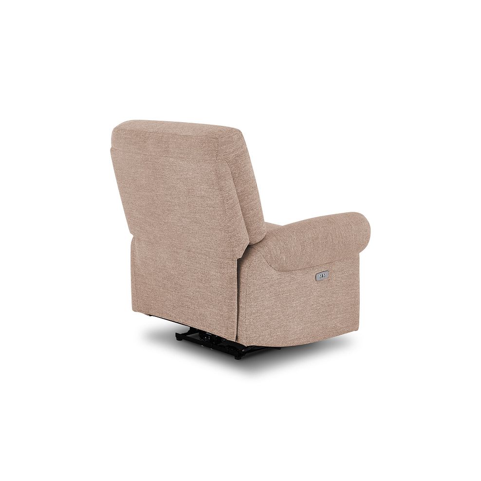 Eastbourne Recliner Armchair with USB in Jetta Beige Fabric 8