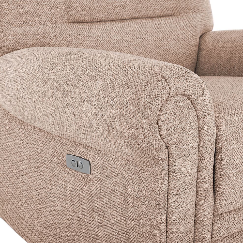 Eastbourne Recliner Armchair with USB in Jetta Beige Fabric 14