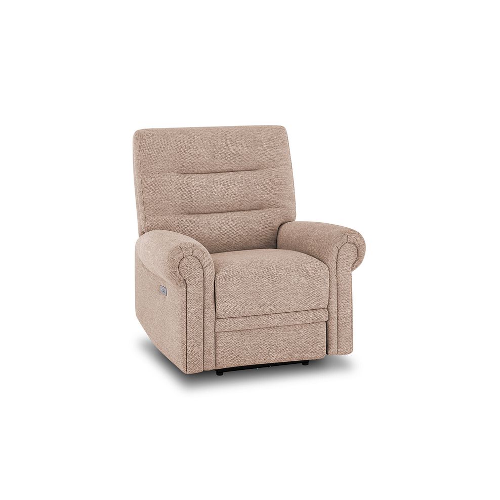 Eastbourne Recliner Armchair with USB in Jetta Beige Fabric 4