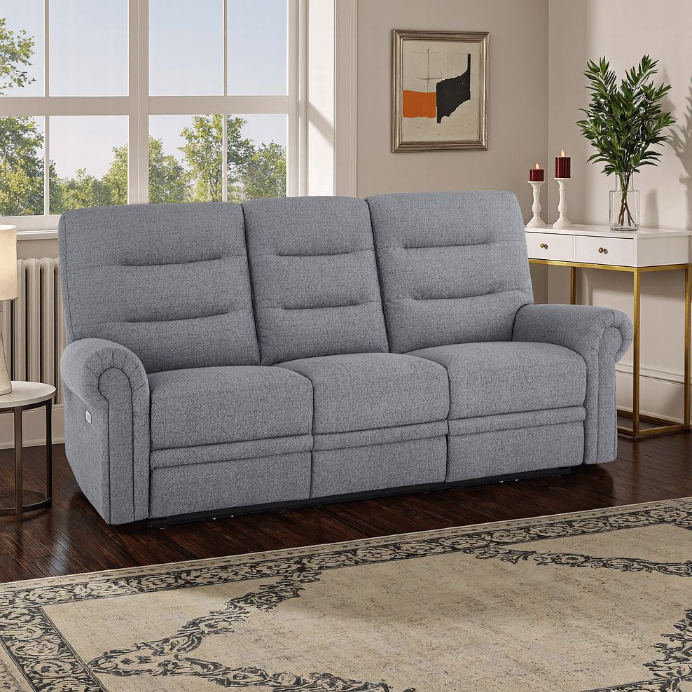 Eastbourne 3 Seater Sofa in Santos Steel Fabric 1