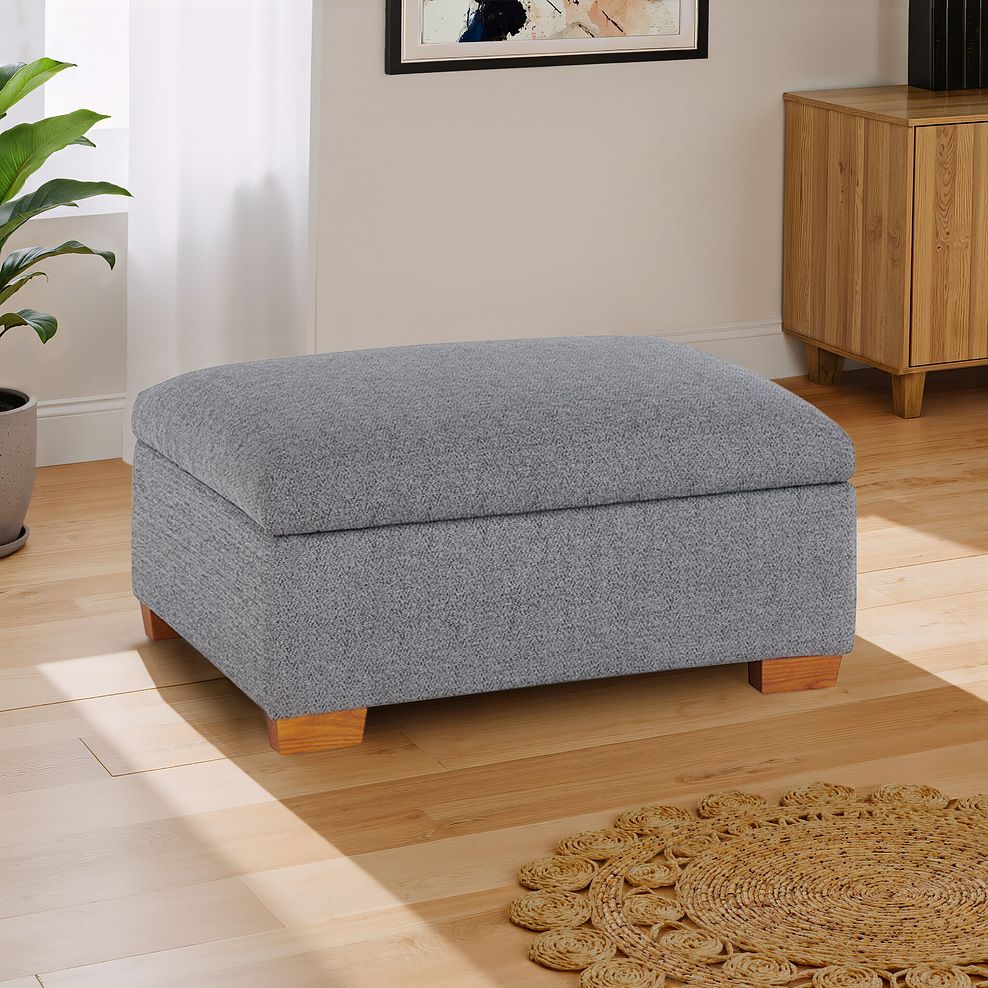 Eastbourne Storage Footstool in Santos Steel Fabric 1