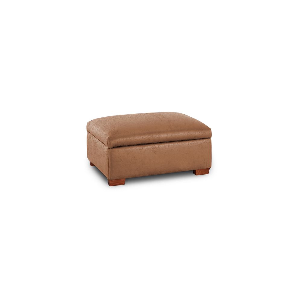 Eastbourne Storage Footstool in Ranch Brown Fabric 1