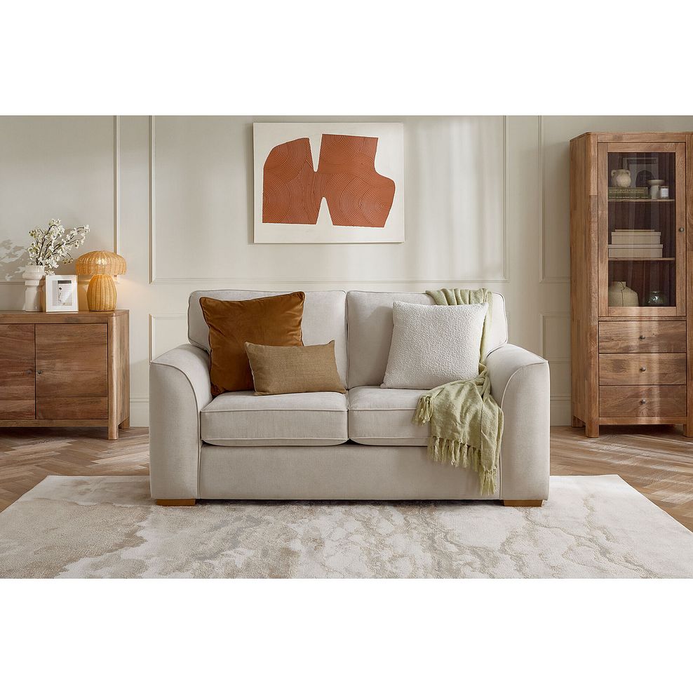 Eastley 2 Seater Sofa Bed in Limoge Beige Fabric with Beige Scatters 3