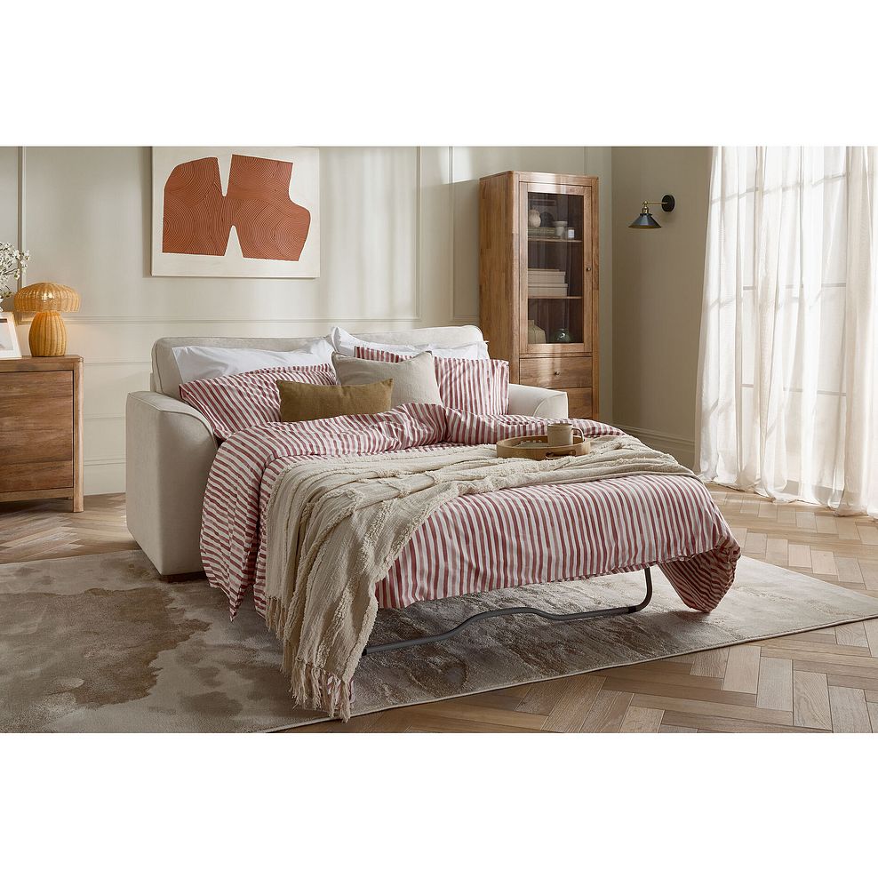 Eastley 2 Seater Sofa Bed in Limoge Beige Fabric with Beige Scatters 2
