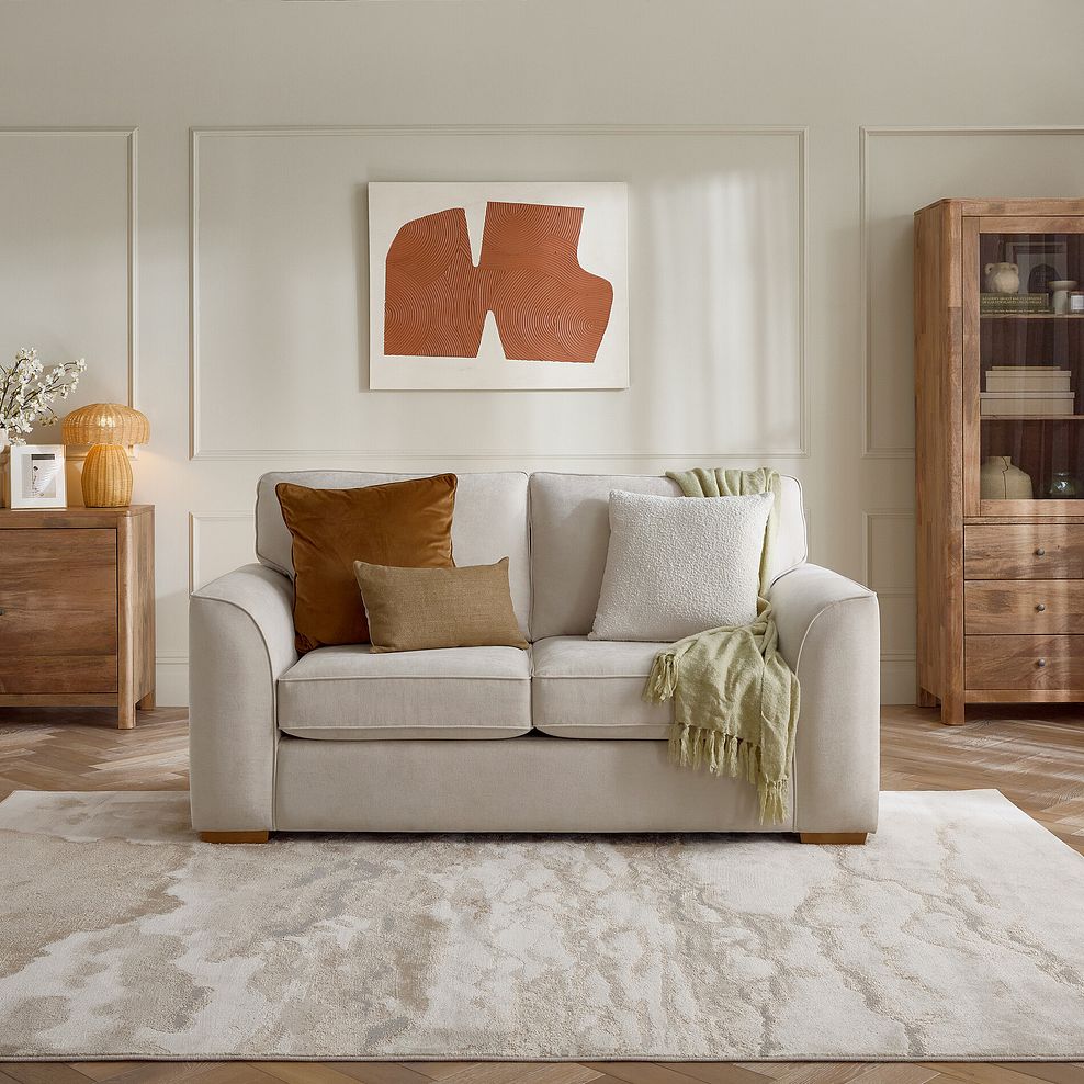 Eastley 2 Seater Sofa Bed in Limoge Beige Fabric with Beige Scatters 7