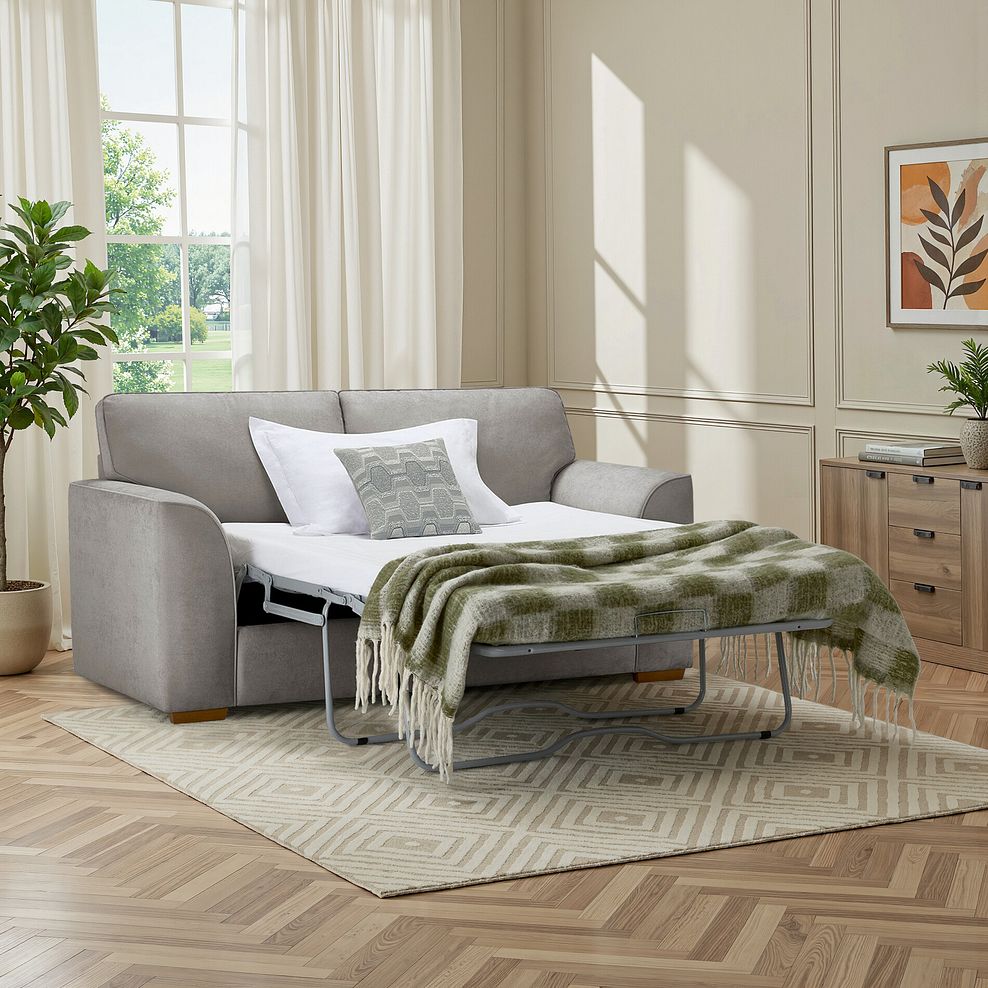 Eastley 2 Seater Sofa Bed in Limoge Fog Fabric with Silver Scatters 1
