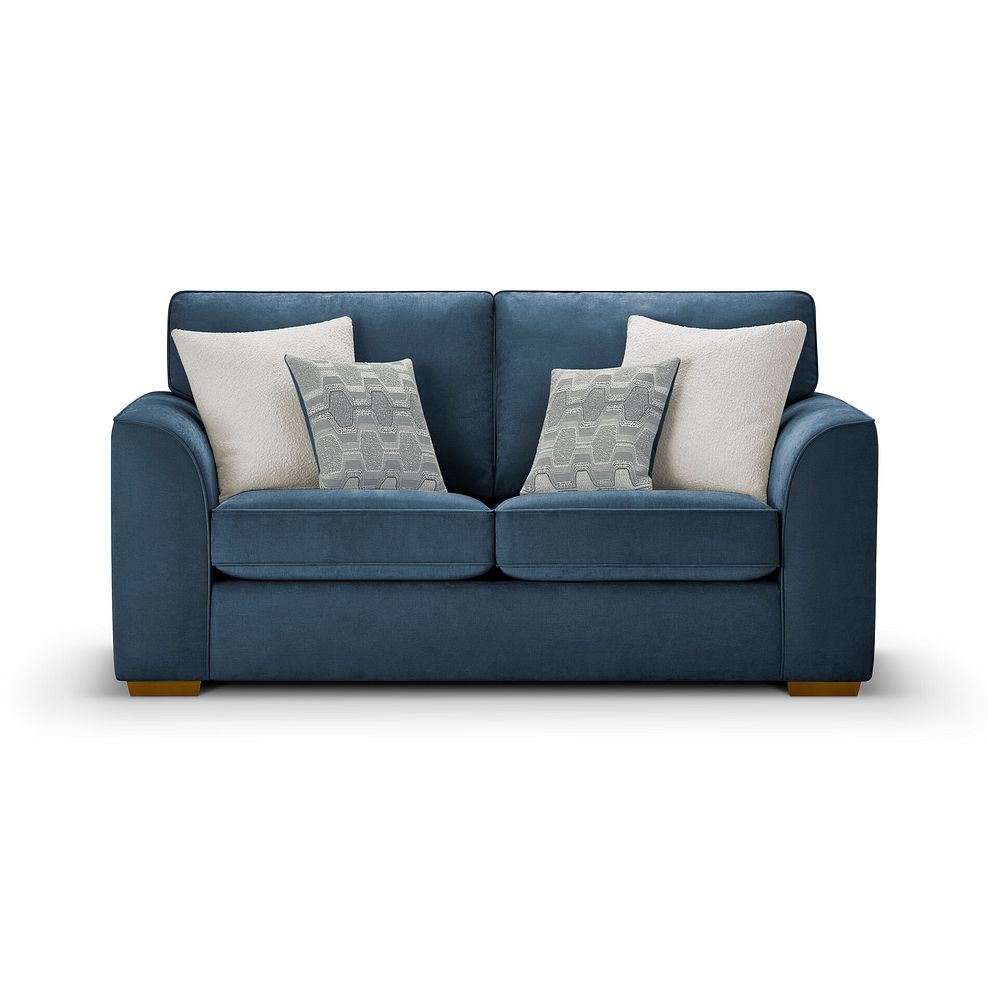Eastley 2 Seater Sofa Bed in Limoge Prussian Blue Fabric with Silver Scatters 3
