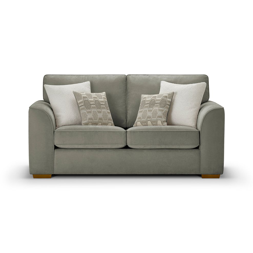 Eastley 2 Seater Sofa in Limoge Green Fabric with Beige Scatters 2