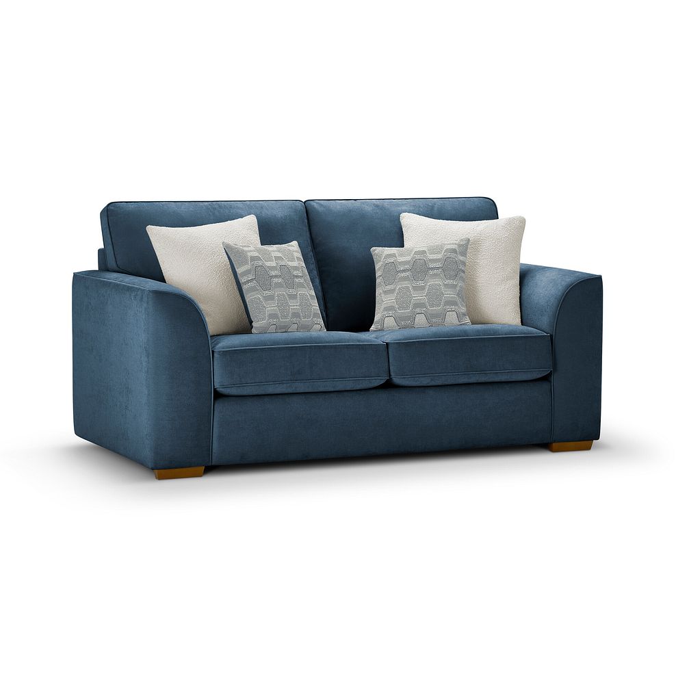 Eastley 2 Seater Sofa in Limoge Prussian Blue Fabric with Silver Scatters 1