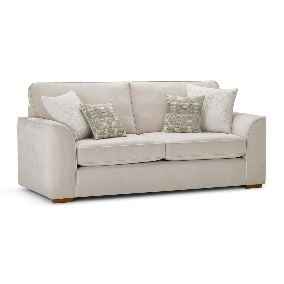 Eastley 3 Seater Sofa in Limoge Beige Fabric with Beige Scatters 8