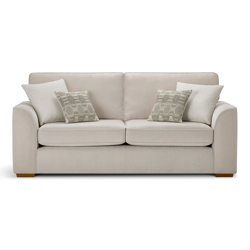 Eastley 3 Seater Sofa in Limoge Beige Fabric with Beige Scatters 9