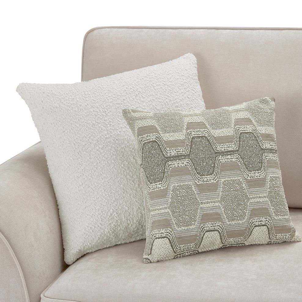 Eastley 3 Seater Sofa in Limoge Beige Fabric with Beige Scatters 15
