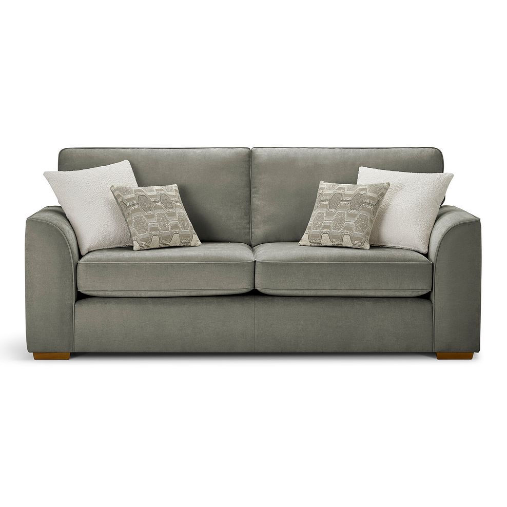 Eastley 3 Seater Sofa in Limoge Green Fabric with Beige Scatters 2