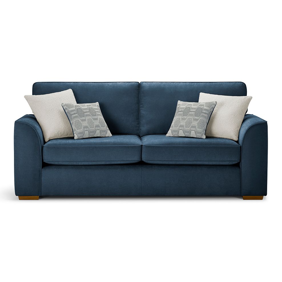 Eastley 3 Seater Sofa in Limoge Prussian Blue Fabric with Silver Scatters 2