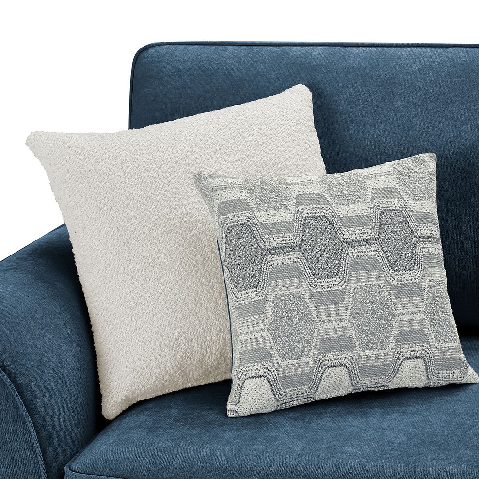 Eastley 3 Seater Sofa in Limoge Prussian Blue Fabric with Silver Scatters 8