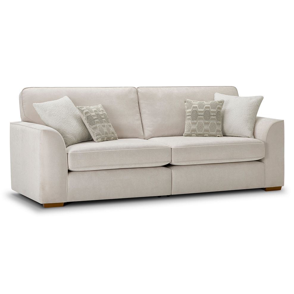 Eastley 4 Seater Sofa in Limoge Beige Fabric with Beige Scatters 4
