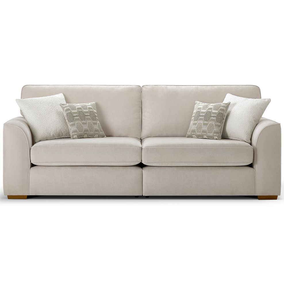 Eastley 4 Seater Sofa in Limoge Beige Fabric with Beige Scatters 5