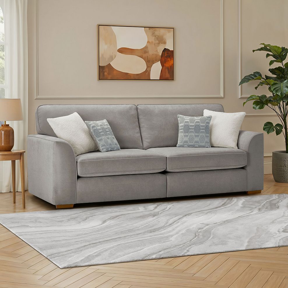 Eastley 4 Seater Sofa in Limoge Fog Fabric with Silver Scatters 1