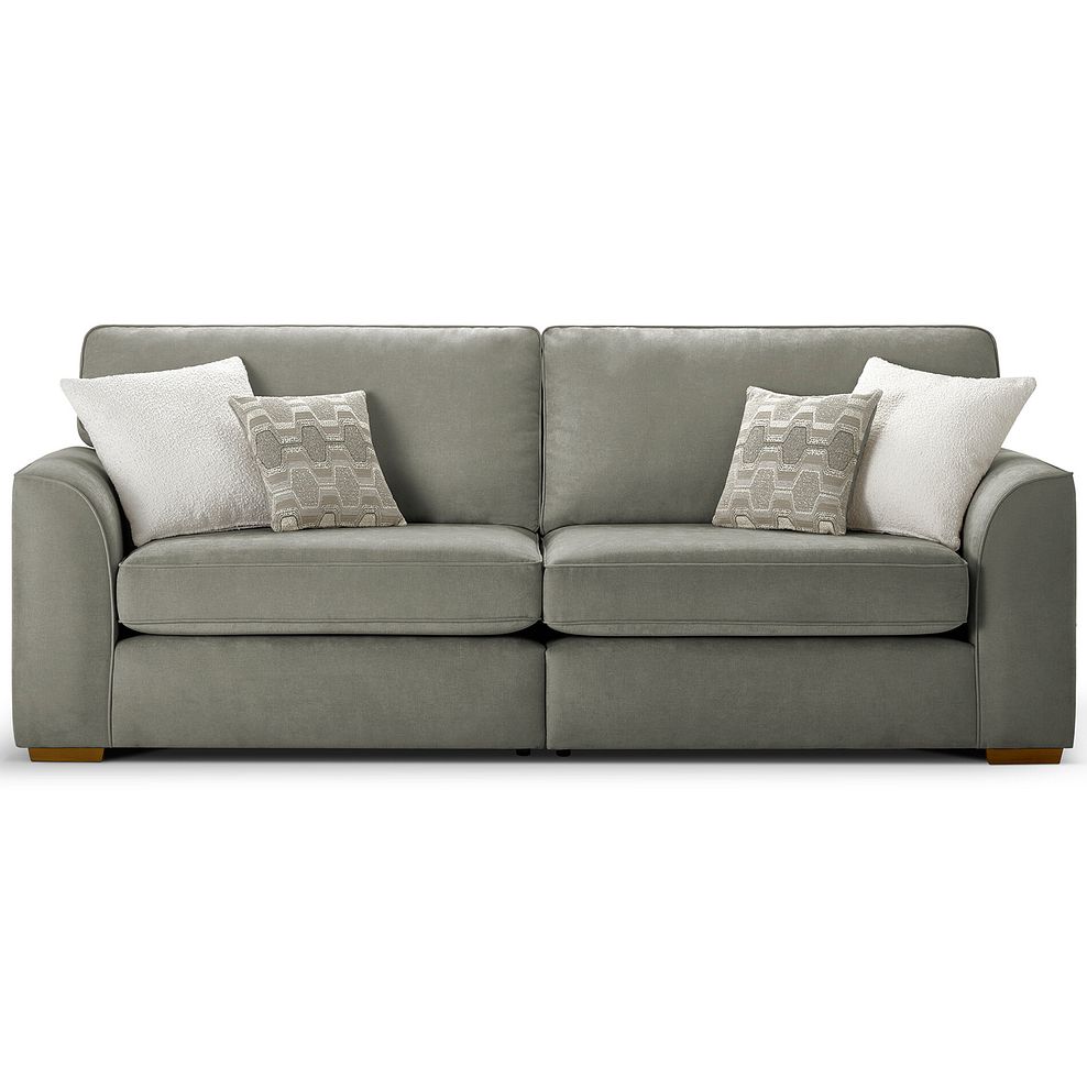 Eastley 4 Seater Sofa in Limoge Green Fabric with Beige Scatters 2