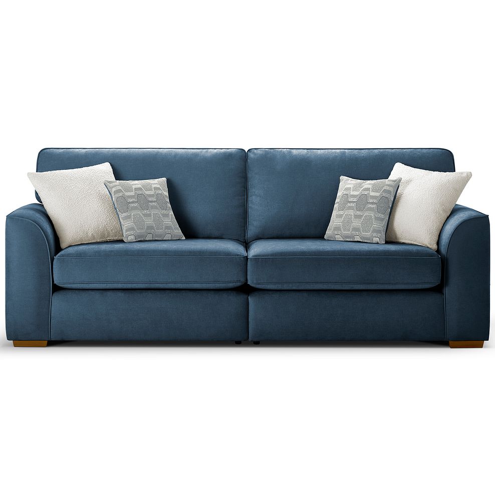 Eastley 4 Seater Sofa in Limoge Prussian Blue Fabric with Silver Scatters 2