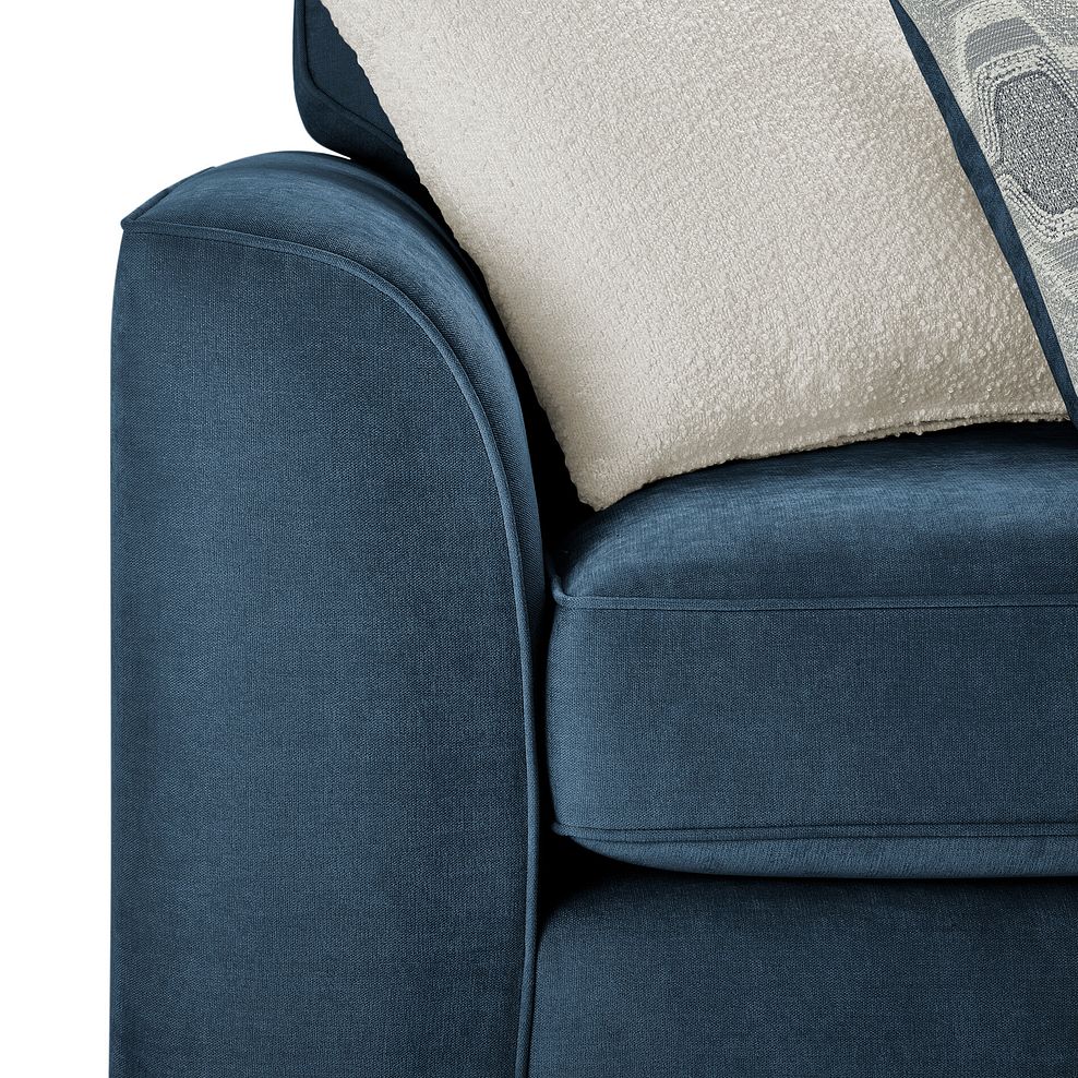 Eastley 4 Seater Sofa in Limoge Prussian Blue Fabric with Silver Scatters 5