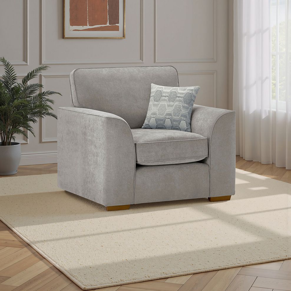 Eastley Armchair in Limoge Fog Fabric with Silver Scatters 1
