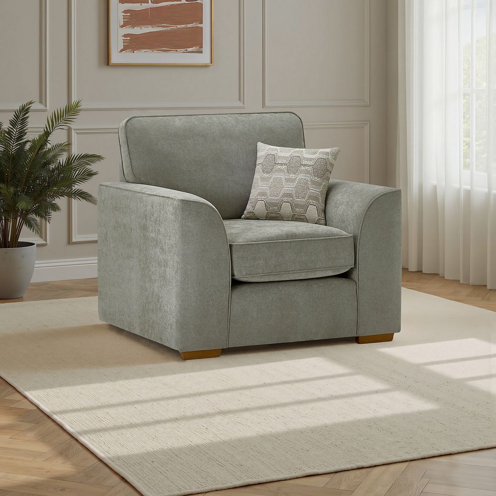 Eastley Armchair in Limoge Green Fabric with Beige Scatters 14