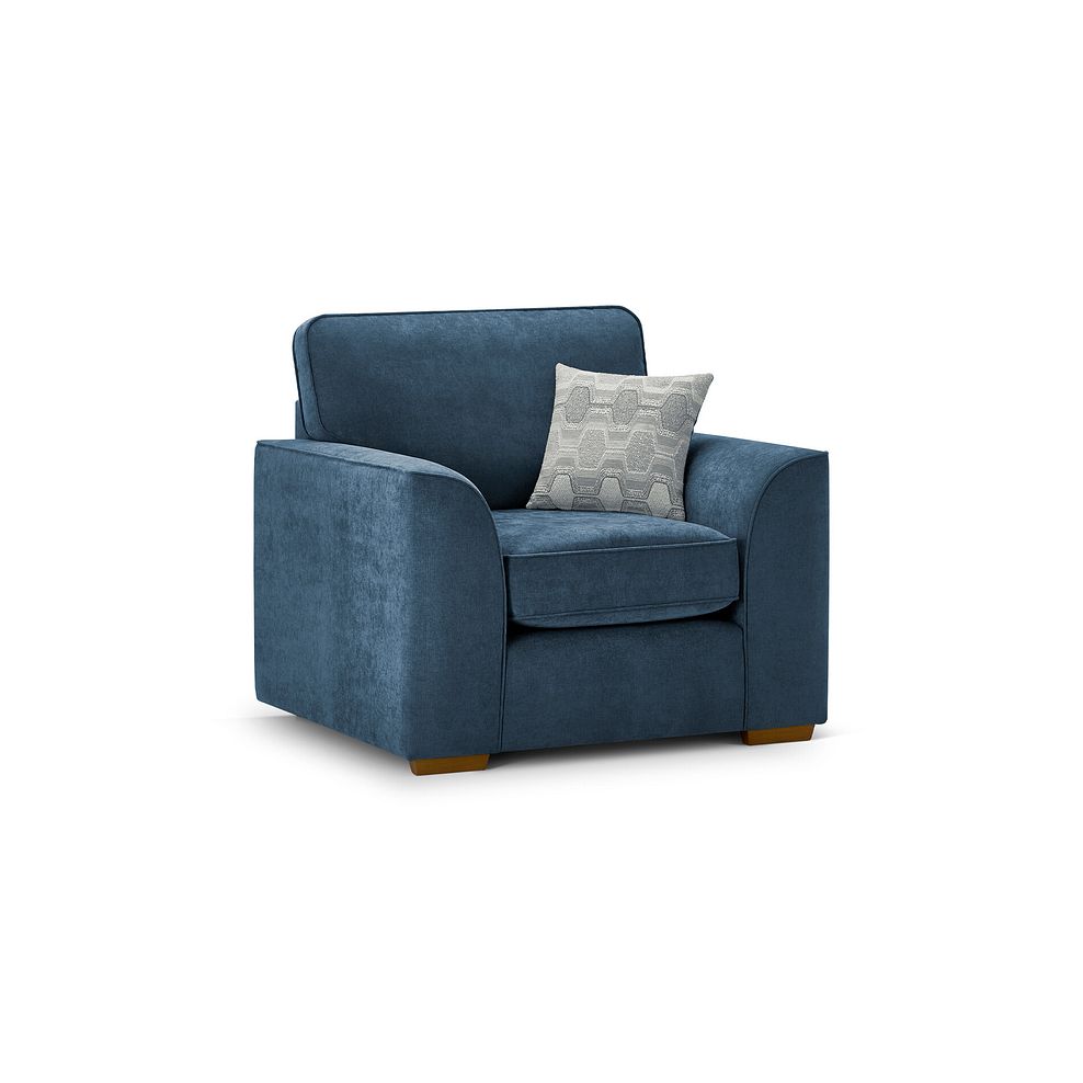Eastley Armchair in Limoge Prussian Blue Fabric with Silver Scatters 1