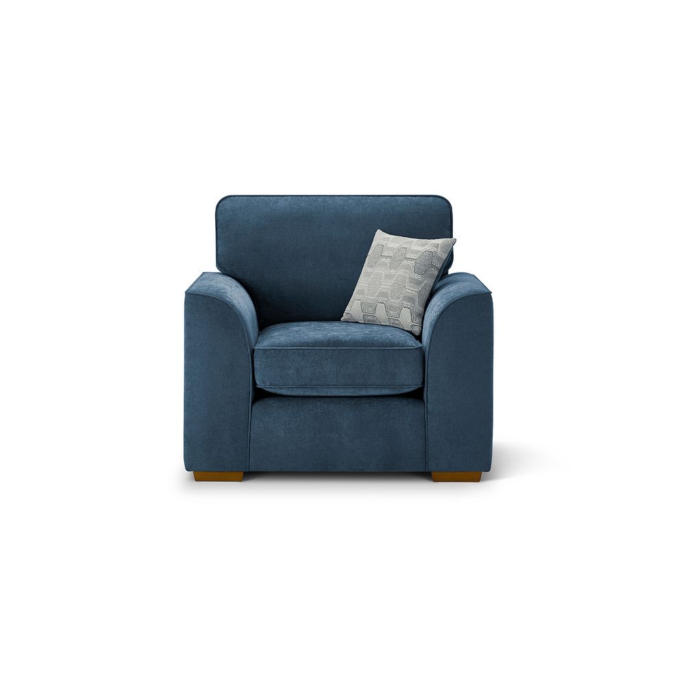 Eastley Armchair in Limoge Prussian Blue Fabric with Silver Scatters 2