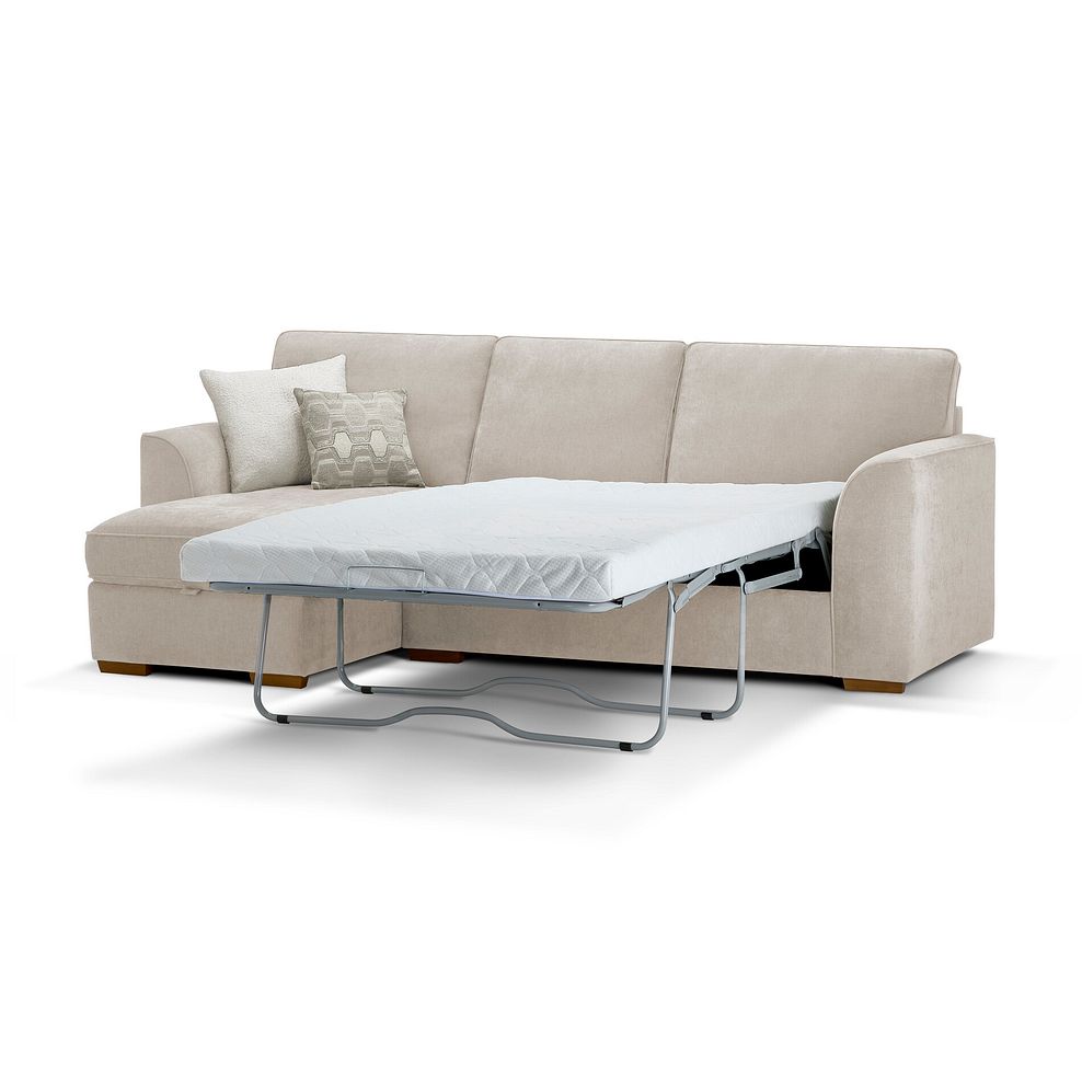 Eastley Left Hand Chaise Sofa Bed with Storage in Limoge Beige Fabric with Beige Scatters 1