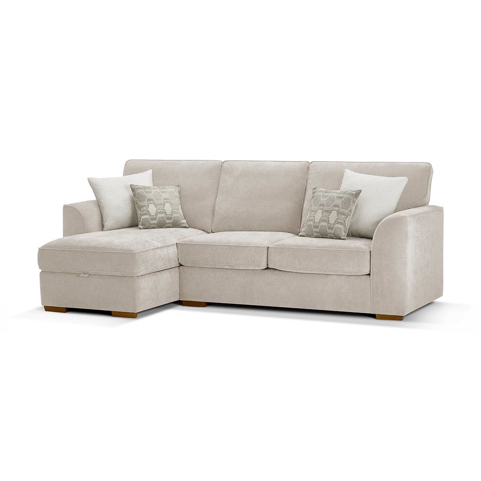 Eastley Left Hand Chaise Sofa Bed with Storage in Limoge Beige Fabric with Beige Scatters 2