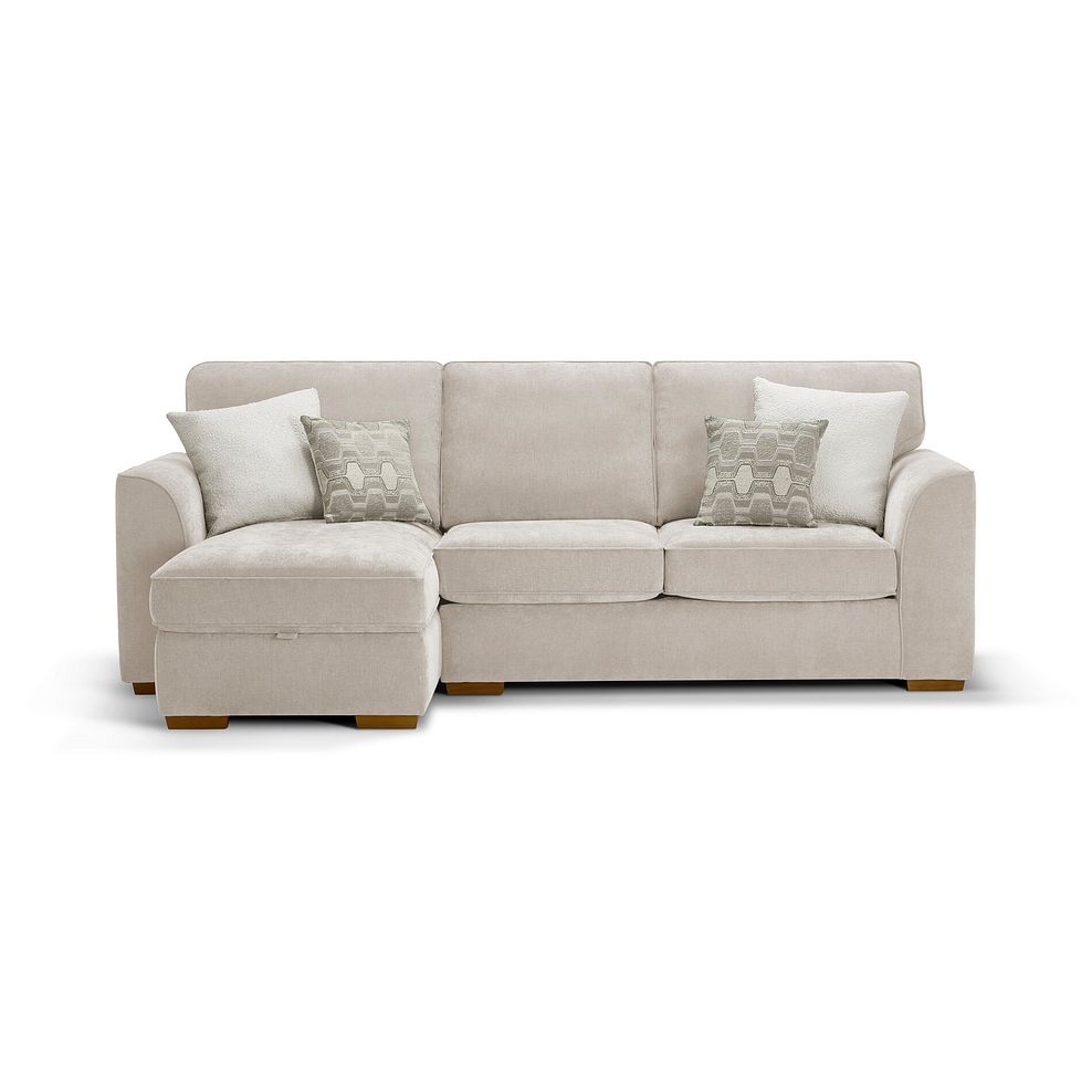 Eastley Left Hand Chaise Sofa Bed with Storage in Limoge Beige Fabric with Beige Scatters 4