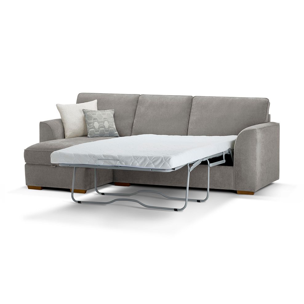 Eastley Left Hand Chaise Sofa Bed with Storage in Limoge Fog Fabric with Silver Scatters 1