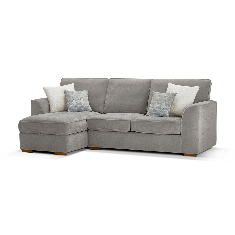 Eastley Left Hand Chaise Sofa Bed with Storage in Limoge Fog Fabric with Silver Scatters 2