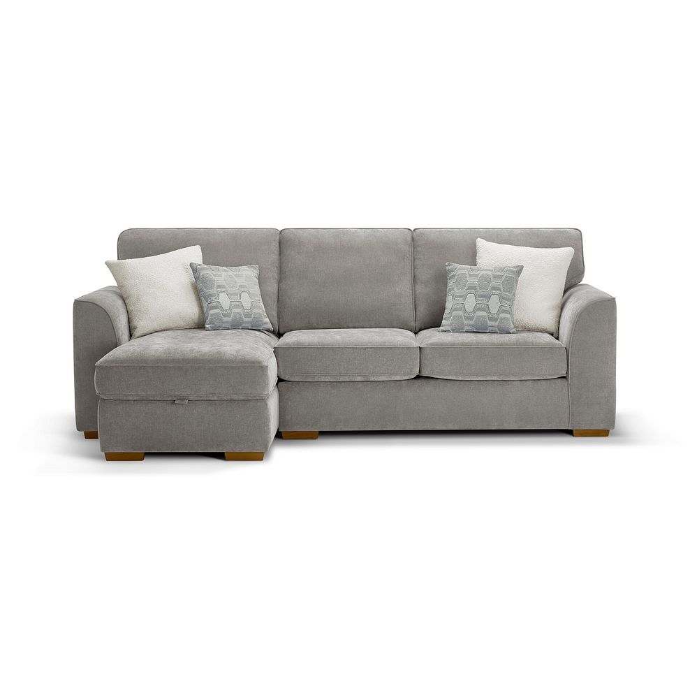 Eastley Left Hand Chaise Sofa Bed with Storage in Limoge Fog Fabric with Silver Scatters 4
