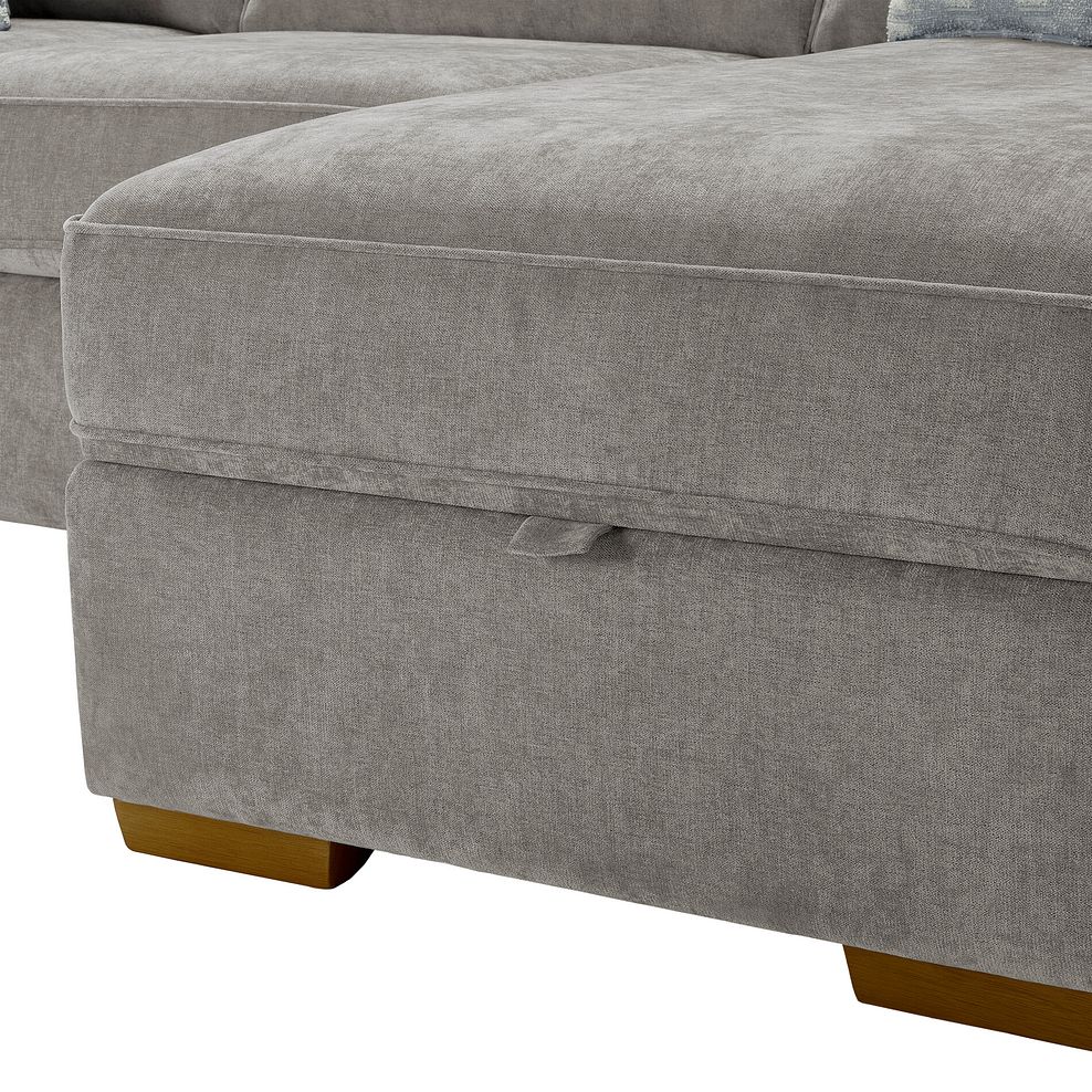 Eastley Left Hand Chaise Sofa Bed with Storage in Limoge Fog Fabric with Silver Scatters 12