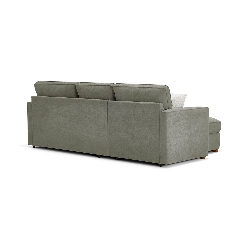 Eastley Left Hand Chaise Sofa Bed with Storage in Limoge Green Fabric with Beige Scatters 11