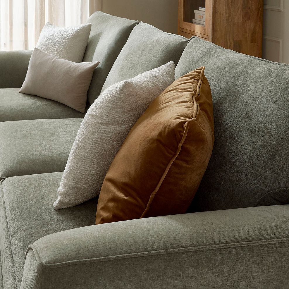 Eastley Left Hand Chaise Sofa Bed with Storage in Limoge Green Fabric with Beige Scatters 7