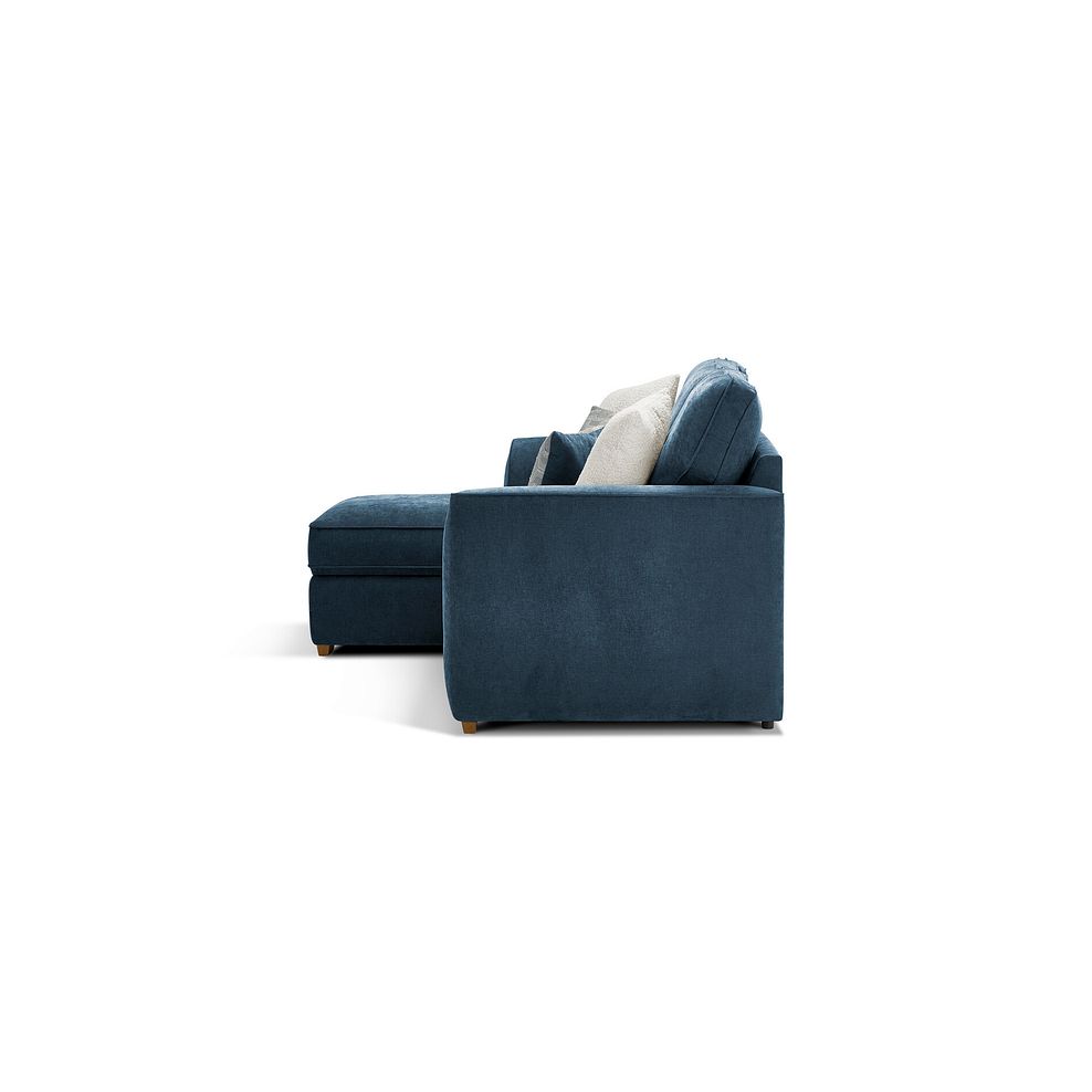 Eastley Left Hand Chaise Sofa Bed with Storage in Limoge Prussian Blue Fabric with Silver Scatters 6