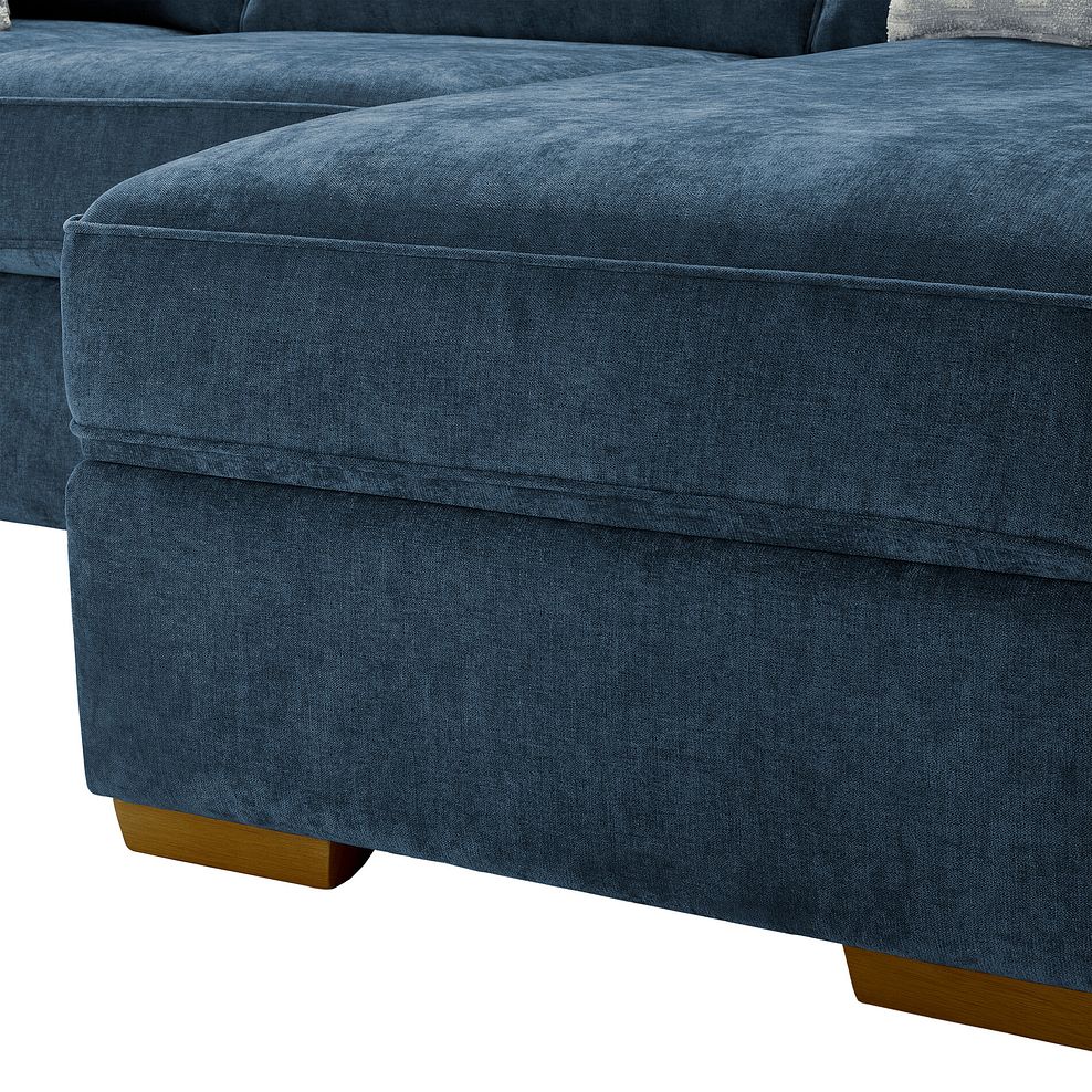 Eastley Left Hand Chaise Sofa in Limoge Prussian Blue Fabric with Silver Scatters 11
