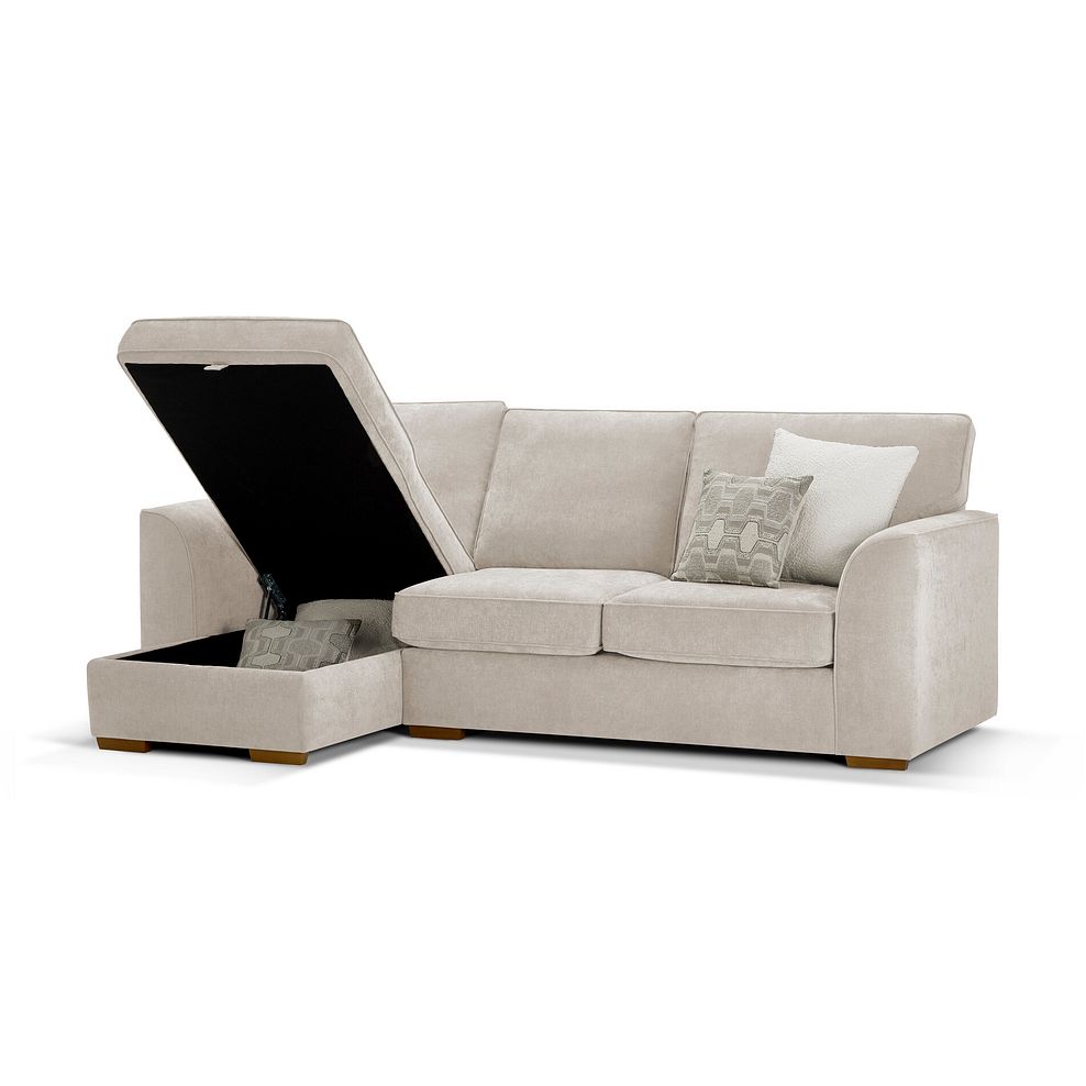 Eastley Left Hand Chaise Sofa with Storage in Limoge Beige Fabric with Beige Scatters 2