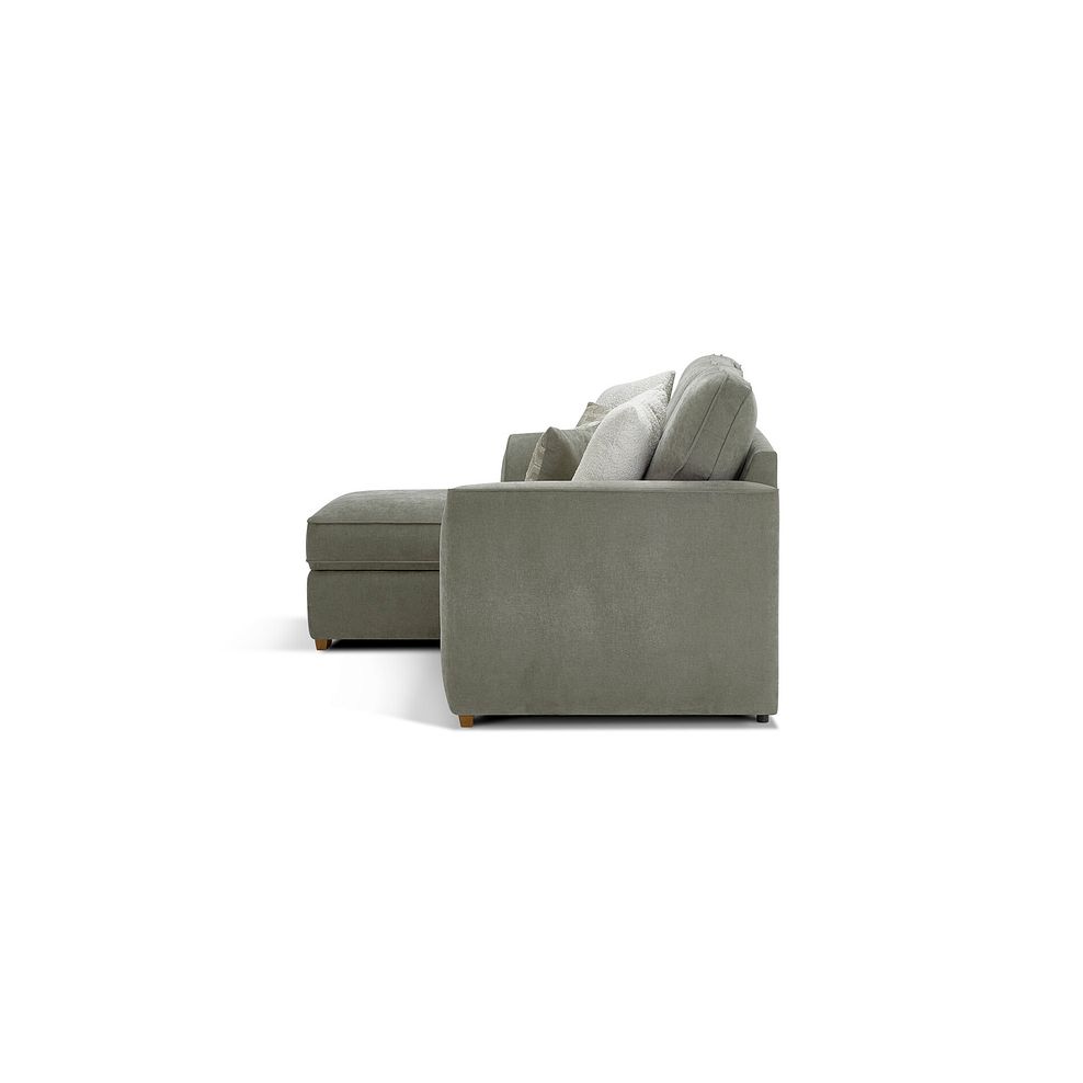 Eastley Left Hand Chaise Sofa with Storage in Limoge Green Fabric with Beige Scatters 6