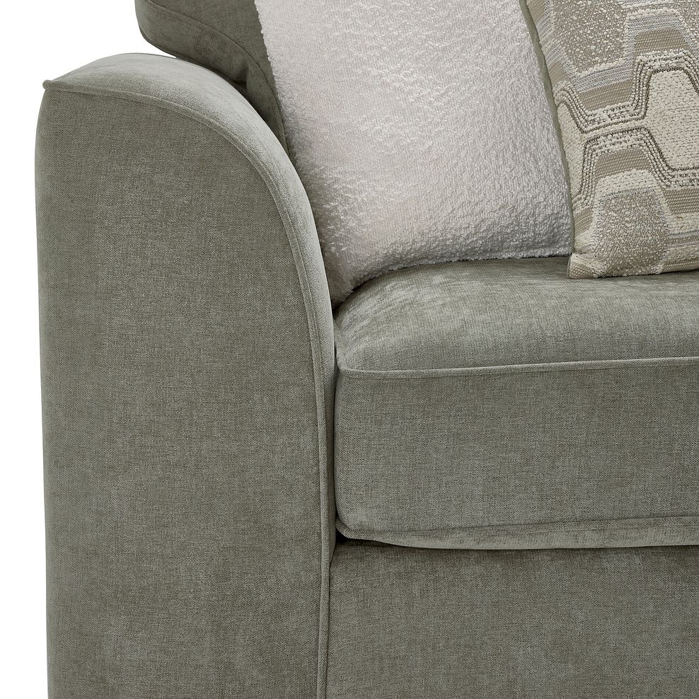 Eastley Left Hand Chaise Sofa with Storage in Limoge Green Fabric with Beige Scatters 11